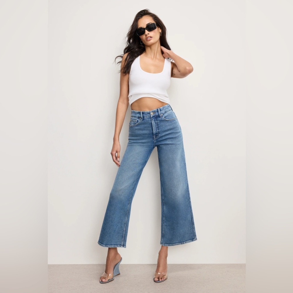 Good American Good Skate Wide Cropped Jeans - Sz. 2 - NWT!